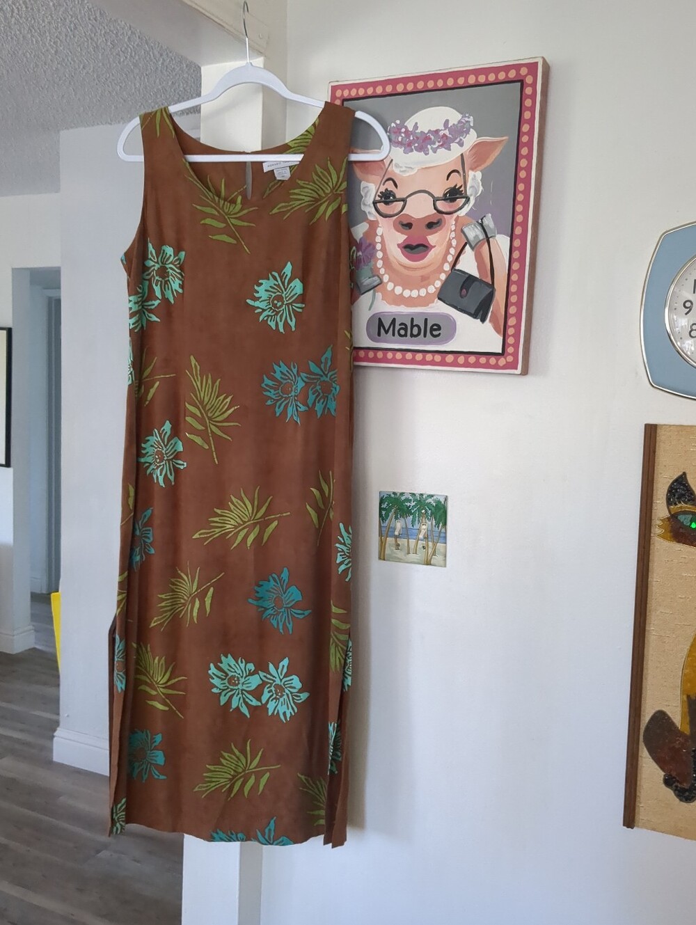 💕 Nomadic Traders Dress Batik Print Floral Size M Sleeveless Sundress Hippie
